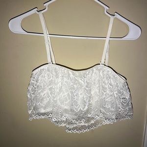 White lace top w/ detachable straps